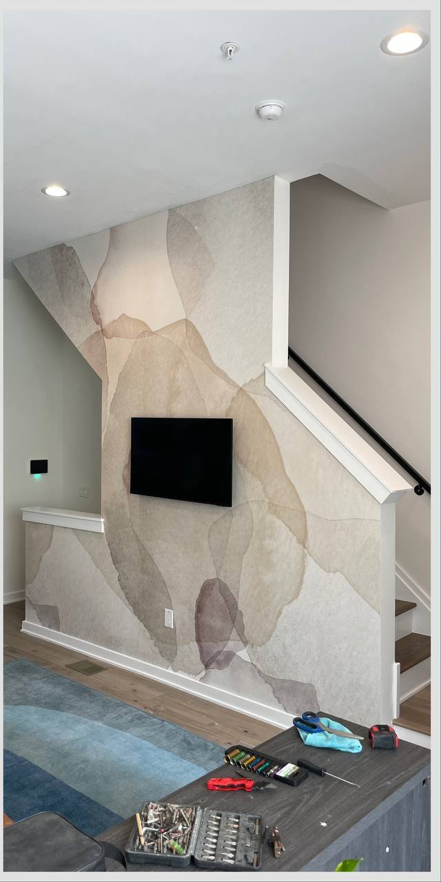 After Watercolor Accent Wall